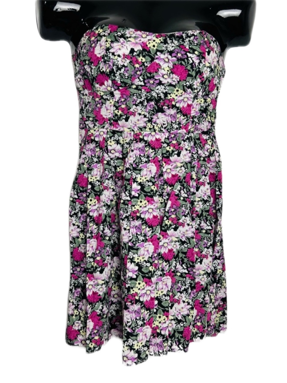 Beautiful Strapless Dress with Pink and Yellow Floral Print *NWOT